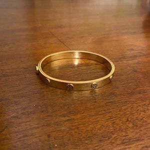 Tory Burch Miller Stud Hinge Bracelet 7MM Tory Gold